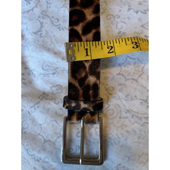 White House Black Market women's Leopard Print Haircalf  genuine Leather Belt - Picture 4 of 8